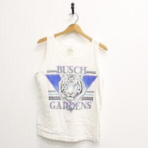 Vintage Busch Gardens Florida White Tiger Tank Top Medium